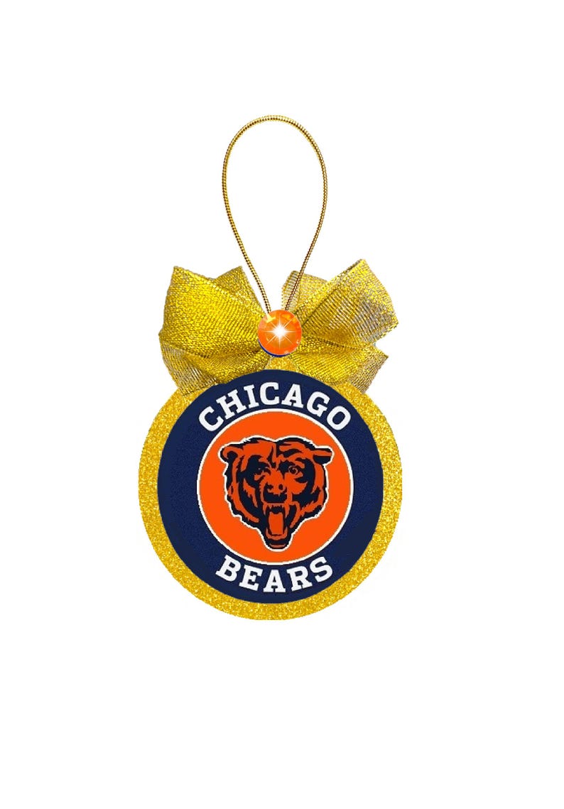 Chicago Bears Ornament, Chicago Bears Gift, Optional Gift Box, Keepsake