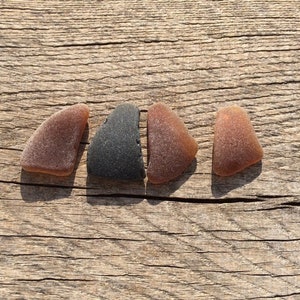 Frosted Sea Glass for Jewelry Making – 4 Natural Beach Glass Pieces for Crafts, Mosaics, Resin Art, and Decor