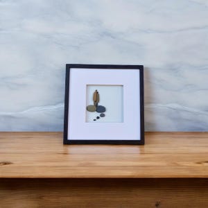 Pebble Art Romantic Couple, Handmade Love Gift, Anniversary or Engagement Gift, Natural Stone Art, Coastal Home Decor