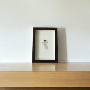 Sea Glass Angel Art – Framed Handmade Angel Gift with Natural Beach Glass (4.7''×6.7'')
