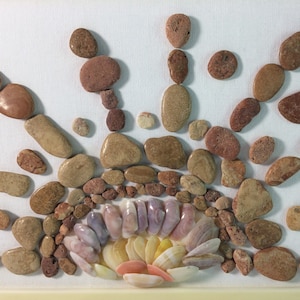 Pebble Art Sun: Coastal Zen Stone & Shell Wall Decor