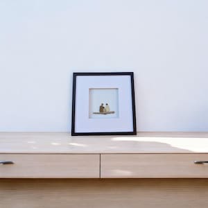 Handmade Pebble Art Family Portrait: Coastal Stone Family of Three