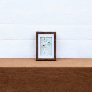 Sea Glass Flower Art: Handmade Coastal Wall Decor, Framed Floral Gift