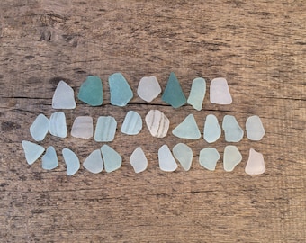 28 White and Blue Sea Glass For Jewelry, Beach Glass Bulk, Genuine Sea Glass, Bulk Sea Glass, Natural Sea Glass, Sea Glass Raw