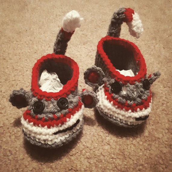sock monkey booties