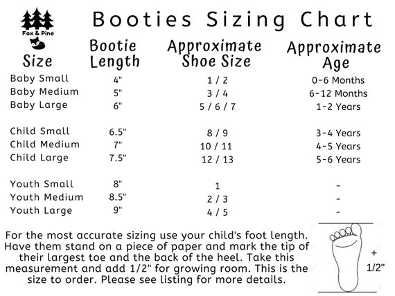 Monkey Feet Shoes Size Chart