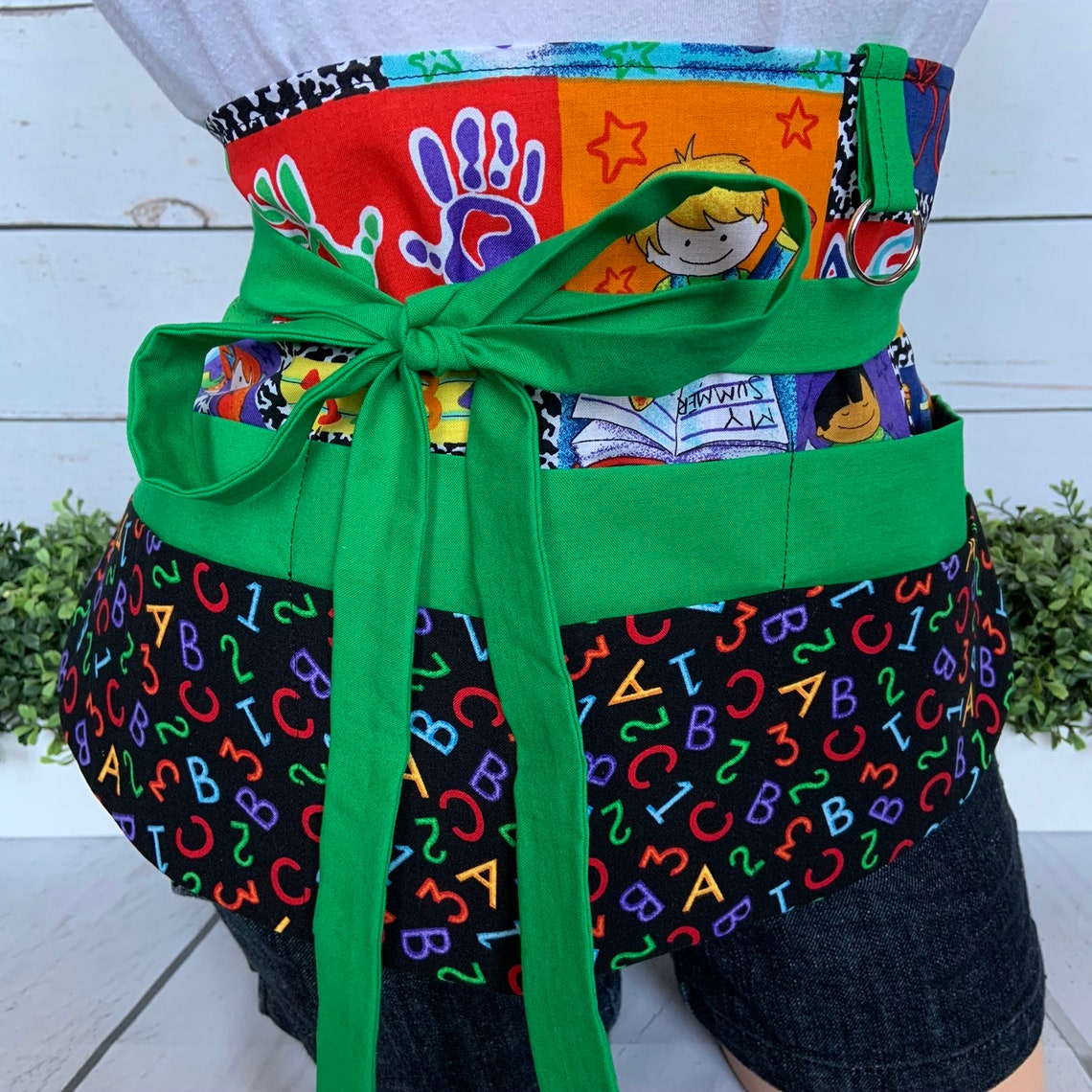 Teacher Apron Half Waist Apron Pocket Apron Utility Apron Etsy