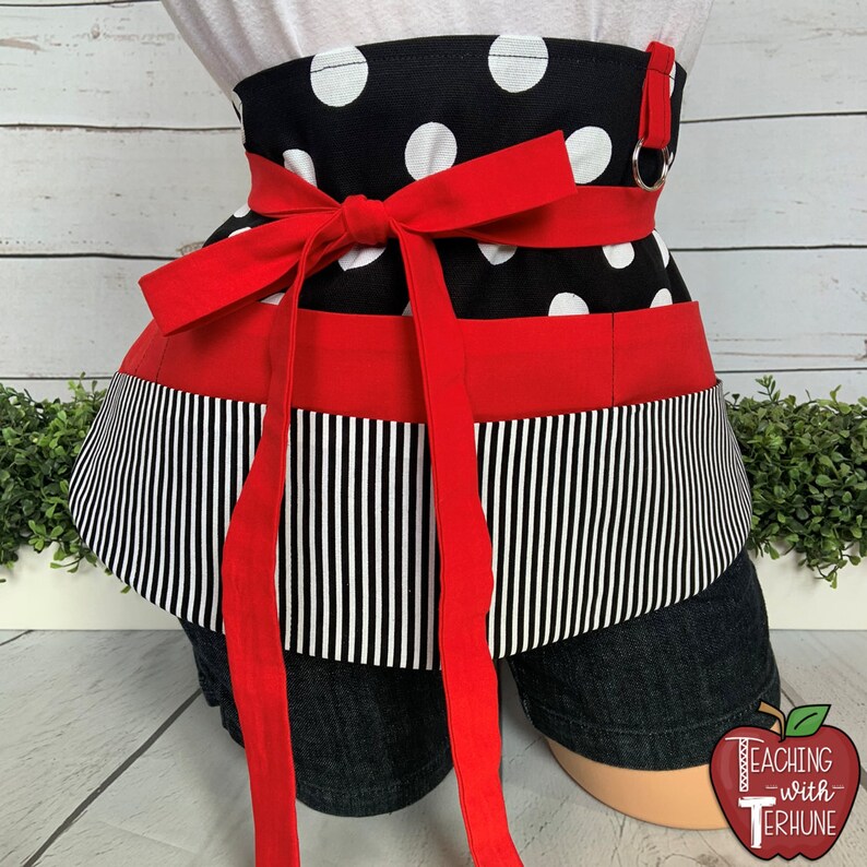 Teacher Apron Half Waist Apron Pocket Apron Utility Apron Etsy