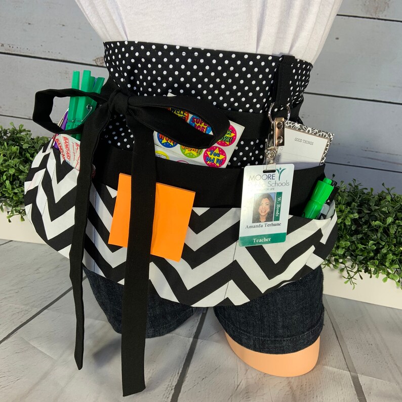 Teacher Apron Half Waist Apron Pocket Apron Utility Apron Etsy