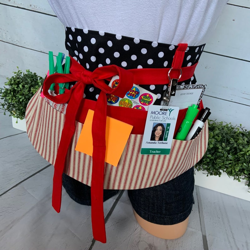 Teacher Apron Half Waist Apron Pocket Apron Utility Apron Etsy