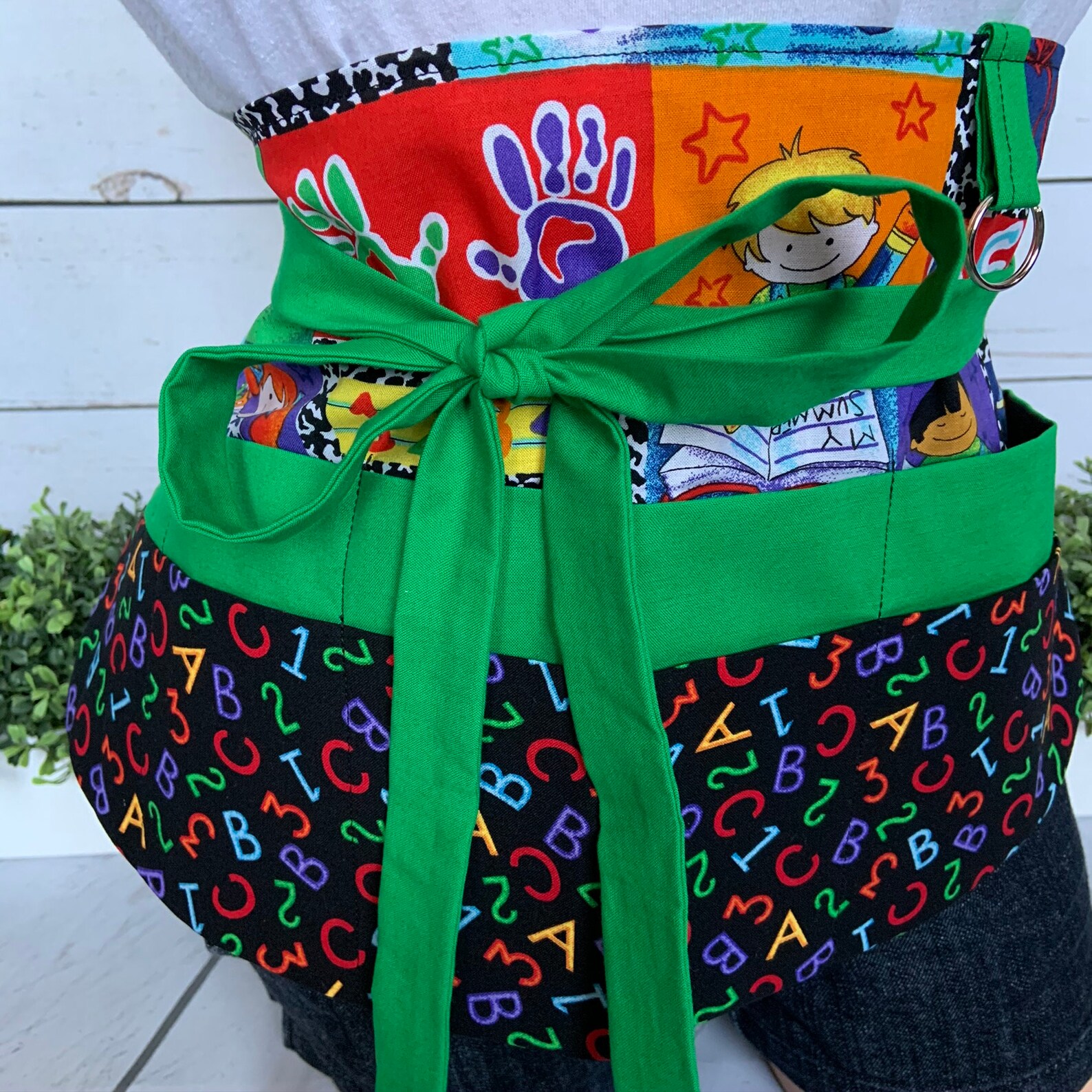 Teacher Apron Half Waist Apron Pocket Apron Utility Apron Etsy