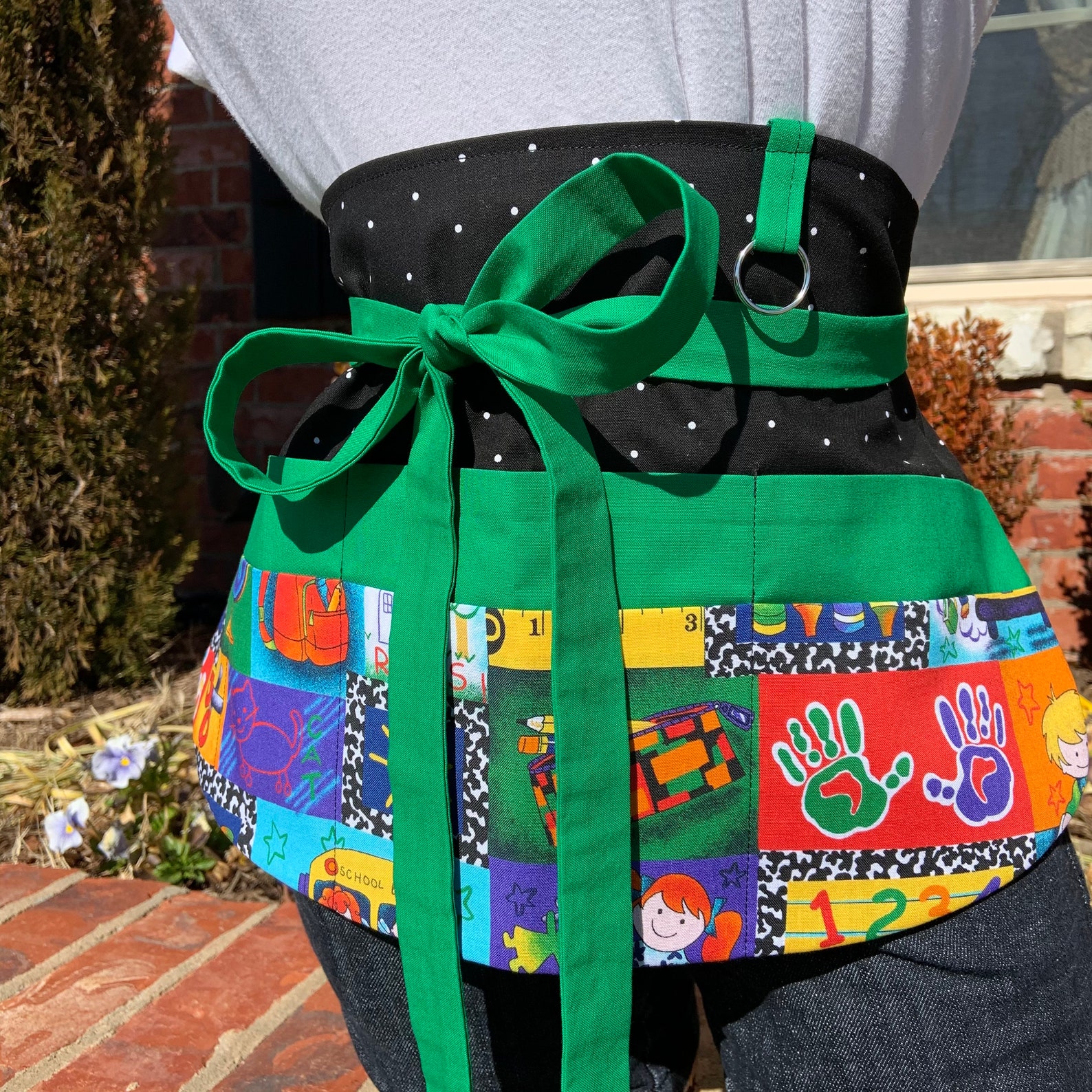 Teacher Apron Half Waist Apron Pocket Apron Teacher Gift Etsy