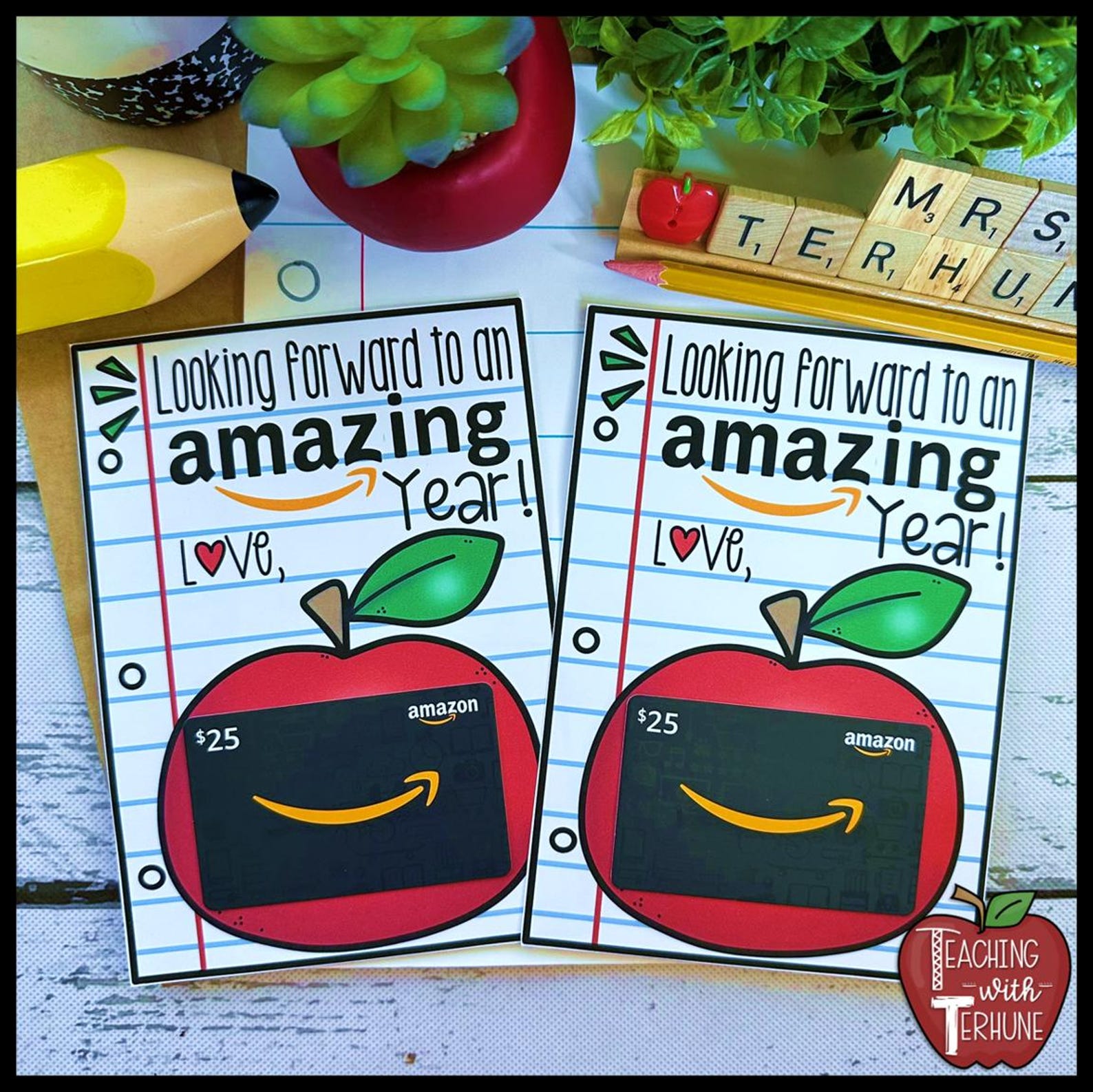 Back to School Teacher Gift Card Holder Printable (digital Download) - Etsy