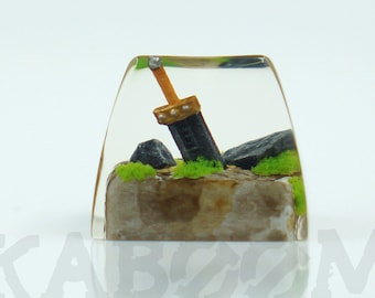 FF7 Buster Sword v1 Classic Handmade Resin Artisan Keycap for Mechanical Gaming Keyboard