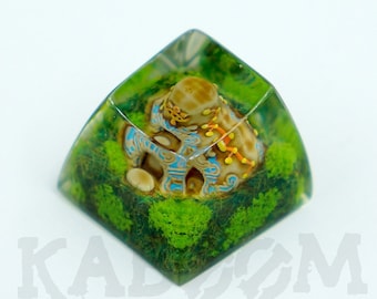 The Sheikah Shrine Handmade Artisan Keycaps for Cherry MX Mechanical Gaming Keyboards