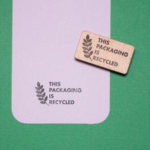 This packaging is recycled stamps with a leaf design, Small Business Order, Eco Product Packaging Labeling Stamps, Package Tag Inking Stamp