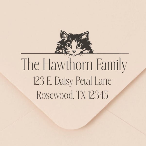 Cat Address Stamp, Cat Return Address Stamp Cat, Custom Address Stamp Cat, Custom Return Address Stamp Cats, Custom Address Stamp with Cat
