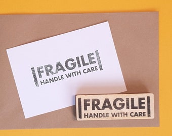 Fragile handle with care Stamps, fragile stamp, sustainable packaging tool, Eco Product Packaging Labeling Stamps, Package Tag Inking Stamp