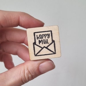 Timbres en caoutchouc Happy mail, timbre carte postale, carte postale de timbres en caoutchouc post-traversée, timbre courrier postal, timbre postal heureux pour cartes à journaliser