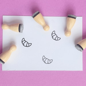 Tampons croissants, tampon pain, tampons alimentaires pour cartes, mini tampon en caoutchouc pour planification, petit tampon en caoutchouc pour journalisation, minuscules tampons