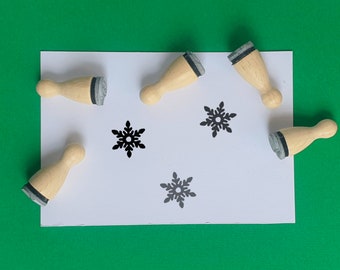 Snowflake rubber stamps, Small rubber stamp, Tiny rubber stamps, Mini rubber stamps, Handmade Stamps for cards, rubber stamp for journalling