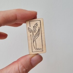 Timbre de fleurs du mois de naissance de mai, tampon de fleurs de naissance, tampon d'anniversaire pour la fabrication de cartes, cachet de la poste pour journaliser