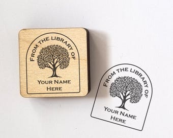 Sello de libro personalizado Árbol de la vida, Sello de libro de árbol, Sello de árbol Ex Libris, Sello de biblioteca personalizado, Sello de la biblioteca, Sellos de libros personales