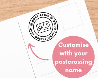 Customised Postcrossing name stamp, personalised rubber stamps postcard stamps, mail stamp, postcrossing rubber stamp, postcrossing supplies