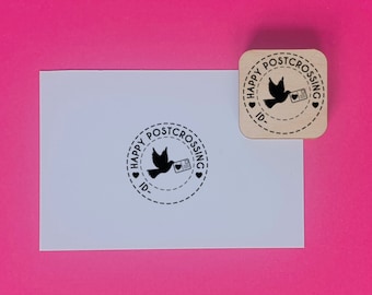Postcrossing ID stamp, postmark rubber stamps postcard stamps, snail mail stamp for cards, postcrossing rubber stamp, postcrossing supplies