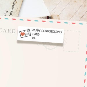 Adesivi data ID Postcrossing, Adesivo Postcrossing, Adesivo posta ordinaria, Adesivo amico di penna, Adesivo posta felice, Adesivi per cartoline