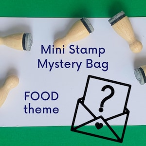 Mystery Bag Mini rubber stamp Food, Ice Cream Mini stamp Pizza, Tiny rubber stamps small, Small rubber stamp Bread, Mini planner stamps