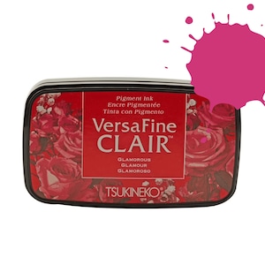 Pink Glamorous Tsukineko VersaFine CLAIR Inkpad Small, tampone inchiostrante in gomma per timbri in gomma, tampone inchiostrante per timbri in tessuto tessile pelle legno