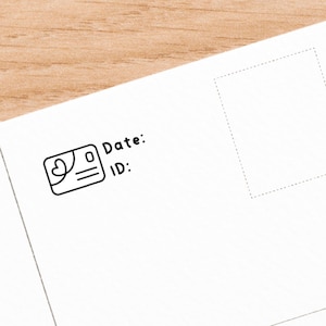 Pièce d'identité et tampon dateur, tampons en caoutchouc pour carte postale, timbre postal, tampon pour cartes, tampon en caoutchouc pour post-transfert, fournitures pour post-transfert
