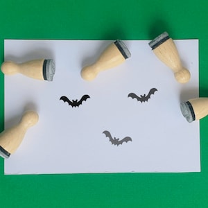 Nietoperz mini stempel, Mini stemple gumowe, Mały stempel gumowy, Malutki stempel gumowy, Stemple Halloween, Stemple gumowe Halloween, Stemple do kartek
