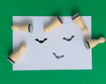 Vleermuis mini-stempel, Mini-stempels, Kleine rubberstempel, Kleine rubberstempel, Halloween-stempels, Halloween-stempel, Stempel voor kaarten