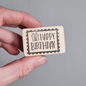 Joyeux anniversaire tampons en caoutchouc, tampons d'anniversaire en caoutchouc, carte postale de tampons en caoutchouc après la traversée, tampon en bois pour la fabrication de cartes, cachet de la poste