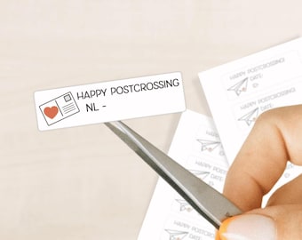 Postcrossing ID Stickers, Postcard Stickers, Postcrossing ID Label, Snail Mail Stickers for Post Cards, Happy Postcrossing Stickers