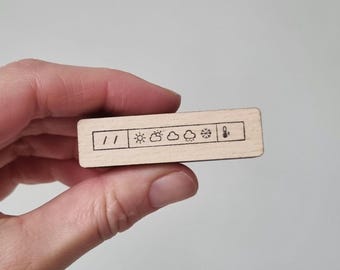 Postcrossing Stamp With Weather Stamp, Weather Rubber Stamp, Weather Stamp Mini For Planner, Postcard Stamp, Postcrossing Rubber Stamp