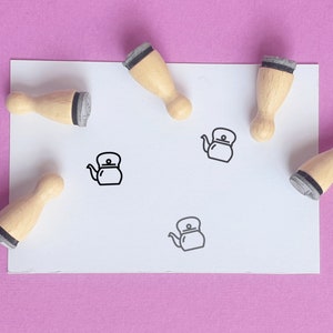 tampon pour théière, tampons en caoutchouc pour le thé, tampon pour le thé, tampons en caoutchouc pour cartes alimentaires, mini tampons en caoutchouc pour la planification, tampon pour la journalisation