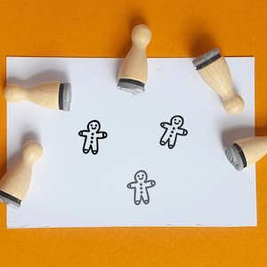 Christmas Gingerbread man mini rubber stamp, Small rubber stamp, Tiny rubber stamp, Christmas rubber stamp, Christmas Stamps for card making