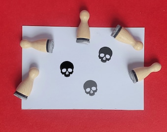 Skull mini stamp, Mini rubber stamps, Small rubber stamp, Tiny rubber stamp, Halloween stamps, Halloween rubber stamp, Stamp for cards