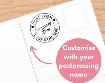 Customised Postcrossing name stamp, personalised rubber stamps postcard stamps, mail stamp, postcrossing rubber stamp, postcrossing supplies