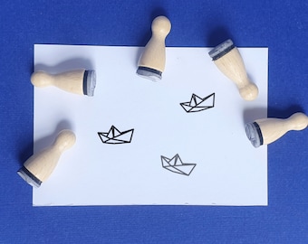 Paper boat rubber stamps, Small rubber stamp, Tiny rubber stamp, Mini rubber stamps, Handmade Stamps for cards, rubber stamp for journalling