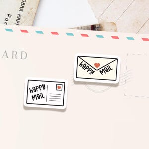 Happy Mail Stickers, Postcrossing stickers, Snail Mail Stickers, Penpal Sticker, Air Mail Stickers, Stickers for Letters and Postcards