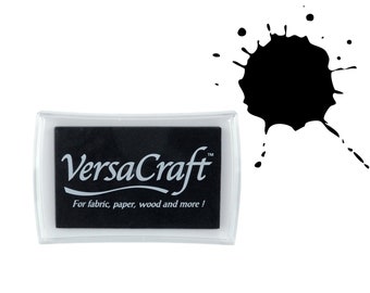 Real Black Tsukineko VersaCraft Inkpad Large, Rubber stempel stempelkussens, stempel stempelkussen voor stempels, stempelkussen voor textiel leer hout