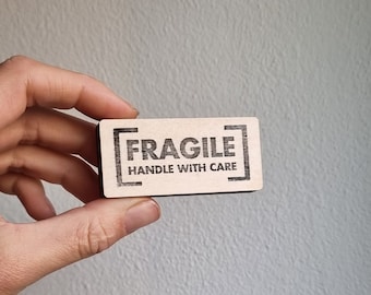 Fragile Handle with care Border Stamps, Fragile stamp, Sustainable packaging tool, Eco Product PackagingTag Inking Rubber Stamp