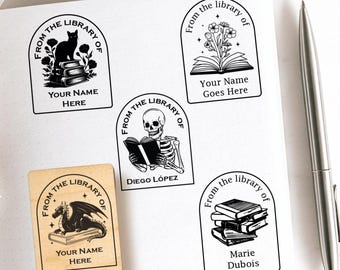 Personal Book Stamps, Ex Libris Stamp Personalised, Custom Library Stamp Large, Custom Book Stamp Ex Libris, From the Library of Stamp