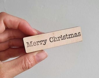 Rubber Stamp Christmas Card Stamps, Christmas Stamp Card, Merry Christmas Stamp for Card Making, Merry Christmas Text Stamp