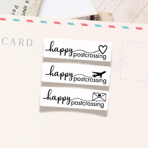 Adesivi ID Postcrossing, Adesivi Postcrossing, Adesivi posta ordinaria, Adesivi Penpal, Adesivi Happy Mail, Adesivi per lettere e cartoline