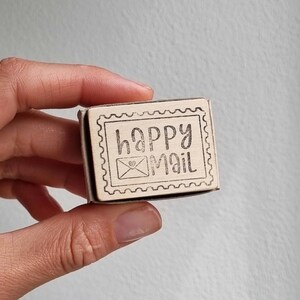 Timbre en caoutchouc Happy mail, cachet de la poste, carte postale de timbres en caoutchouc post-crossing, tampon courrier postal, tampon courrier heureux pour cartes, pour journalisation